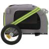 Pet Bike Trailer - Green & Grey Oxford Fabric & Iron