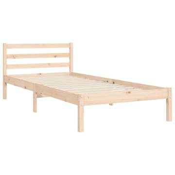 Solid Wood Bed Frame with Headboard 90x200 cm - HipoMarket