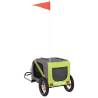 Pet Bike Trailer - Green & Grey Oxford Fabric & Iron