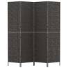 Room Divider 4-Panel Black Water Hyacinth | Stylish Privacy Screen