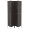 Room Divider 4-Panel Black Water Hyacinth | Stylish Privacy Screen