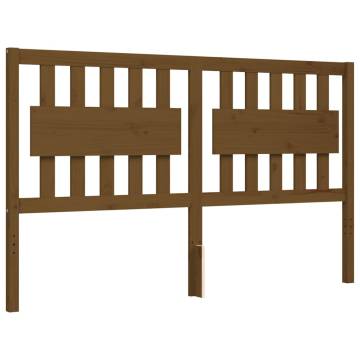 Honey Brown King Size Solid Wood Bed Frame with Headboard