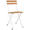 Folding Bistro Chairs Set of 4 - Solid Wood Acacia & Steel