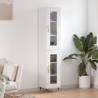 Highboard High Gloss White 34.5x34x180 cm Engineered Wood Colour high gloss white Quantity in Package 1 Model 1 glass door 