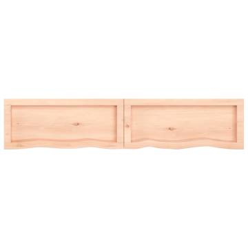 Rustic Untreated Solid Oak Wall Shelf - 140x30 cm | HipoMarket