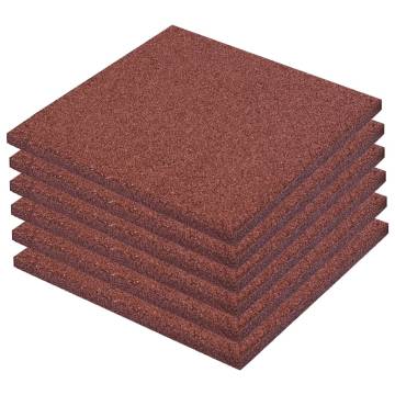 Fall Protection Tiles - Red Rubber 50x50 cm (6 pcs) | HipoMarket