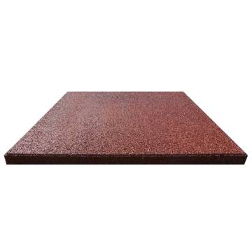 Fall Protection Tiles - Red Rubber 50x50 cm (6 pcs) | HipoMarket