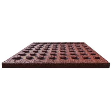 Fall Protection Tiles - Red Rubber 50x50 cm (6 pcs) | HipoMarket