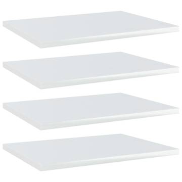 High Gloss White Bookshelf Boards - 4 pcs | Hipo Market