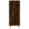 Stylish Highboard in Smoked Oak - 34.5x32.5x180 cm