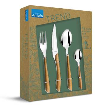 Amefa 16-Piece Eclat Nature Cutlery Set - Natural Wood