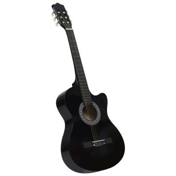 Western Classical Cutaway Guitar - 6 Strings Black 38"