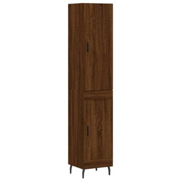 Stylish Highboard Brown Oak - 34.5x34x180 cm | HipoMarket