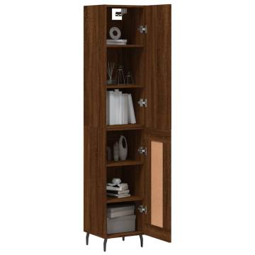 Stylish Highboard Brown Oak - 34.5x34x180 cm | HipoMarket