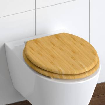 SCHÜTTE Natural Bamboo Toilet Seat - Soft-Close & Durable