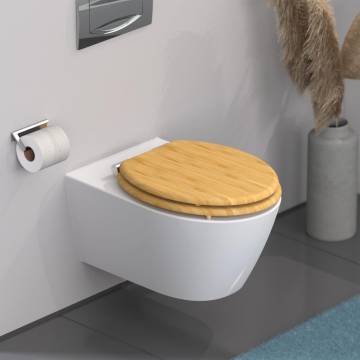 SCHÜTTE Natural Bamboo Toilet Seat - Soft-Close & Durable