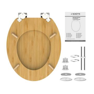 SCHÜTTE Natural Bamboo Toilet Seat - Soft-Close & Durable