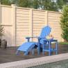 Aqua Blue HDPE Garden Adirondack Chair Set with Footstool & Table