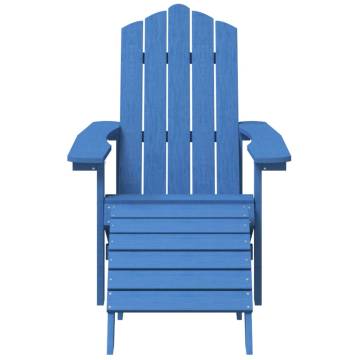 Aqua Blue HDPE Garden Adirondack Chair Set with Footstool & Table