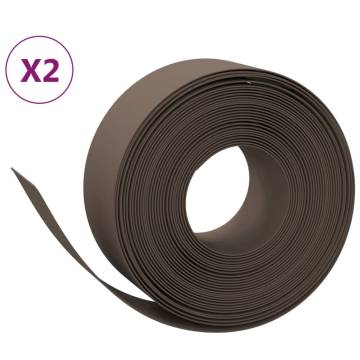 Garden Edgings 2 pcs Brown 10m Polyethylene | Hipomarket