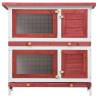 Outdoor Rabbit Hutch with 4 Doors - Red Wood | HipoMarket