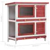 Outdoor Rabbit Hutch with 4 Doors - Red Wood | HipoMarket