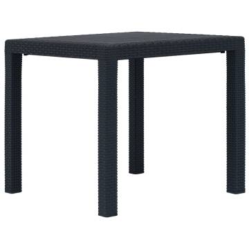 Garden Table Anthracite 79x79x72 cm - Plastic Rattan Look