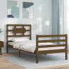 Bed Frame with Headboard Honey Brown 90x200 cm Solid Wood Colour honey brown Size 90 x 200 cm 