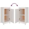 Stylish White Sideboards - 2 pcs Solid Pine 40x35x80 cm