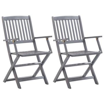 Folding Outdoor Chairs Set - Solid Acacia Wood | HiPo Market