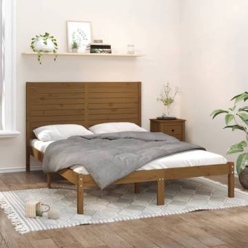 Honey Brown Solid Wood Bed Frame 120x200 cm - Timeless Design