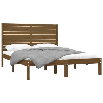 Honey Brown Solid Wood Bed Frame 120x200 cm - Timeless Design