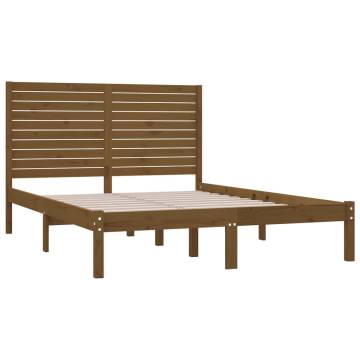 Honey Brown Solid Wood Bed Frame 120x200 cm - Timeless Design