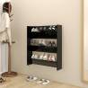 Modern Wall Shoe Cabinet - Black, 80x18x90 cm | HipoMarket