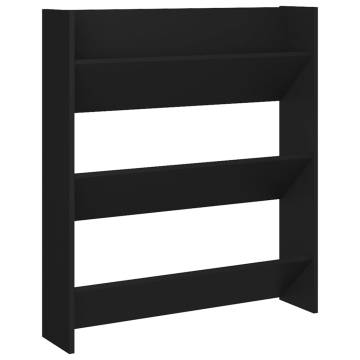 Modern Wall Shoe Cabinet - Black, 80x18x90 cm | HipoMarket