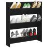 Modern Wall Shoe Cabinet - Black, 80x18x90 cm | HipoMarket