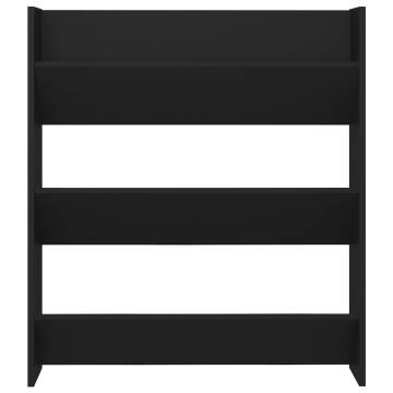 Modern Wall Shoe Cabinet - Black, 80x18x90 cm | HipoMarket