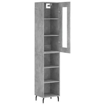 Stylish Highboard Concrete Grey - 34.5x34x180 cm | Hipo Market