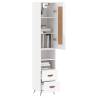 Stylish Highboard High Gloss White - 34.5x34x180 cm | HipoMarket