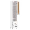 Stylish Highboard High Gloss White - 34.5x34x180 cm | HipoMarket