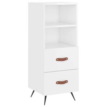 Stylish Highboard High Gloss White - 34.5x34x180 cm | HipoMarket