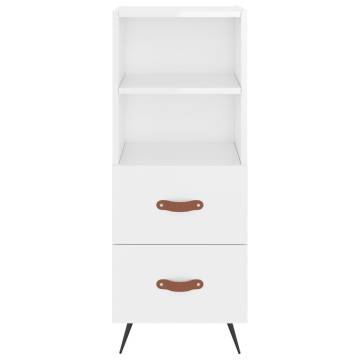 Stylish Highboard High Gloss White - 34.5x34x180 cm | HipoMarket