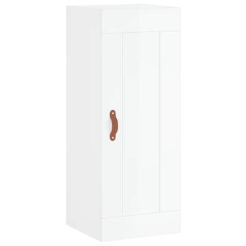 Stylish Highboard High Gloss White - 34.5x34x180 cm | HipoMarket