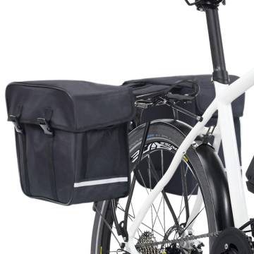 Double Waterproof Bicycle Bag for Pannier Rack - 35L Black