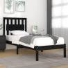 Bed Frame Black Solid Wood Pine 100x200 cm Colour black Size 100 x 200 cm 