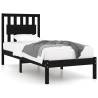 Black Solid Wood Pine Bed Frame 100x200 cm - HipoMarket