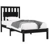 Black Solid Wood Pine Bed Frame 100x200 cm - HipoMarket