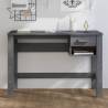 Desk HAMAR Dark Grey 110x40x75 cm Solid Wood Pine Colour dark grey 