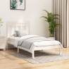 Bed Frame White Solid Wood 90x190 cm Single Colour white Size 90 x 190 cm 