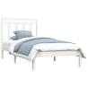 Elegant White Solid Pine Bed Frame - 90x190 cm Single